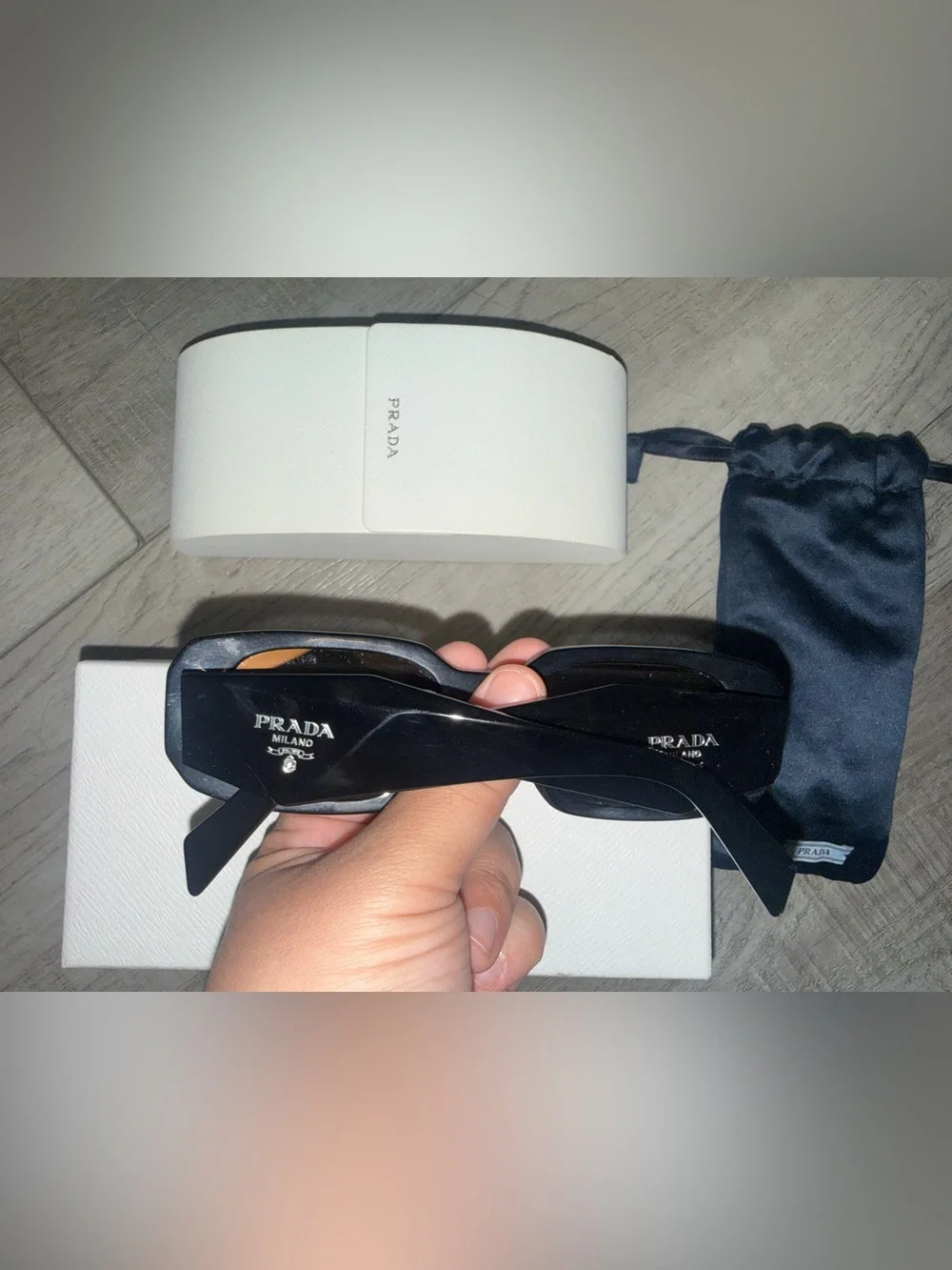 Prada Women Black PR 17WS Sunglasses
